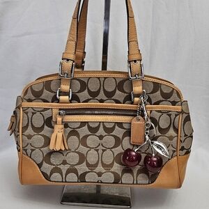 Coach Y2K Signature Mini Boston Satchel Handbag Tan/Khaki 6828